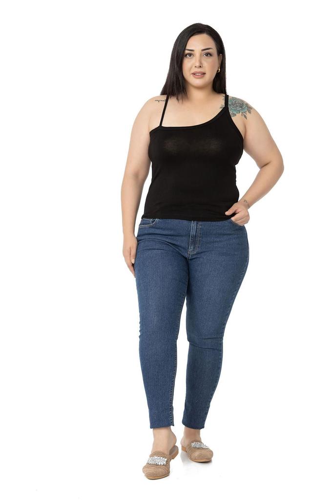 Женский стиль, боди больших размеров, асимметричный ремешок больших размеров, вискозное черное боди