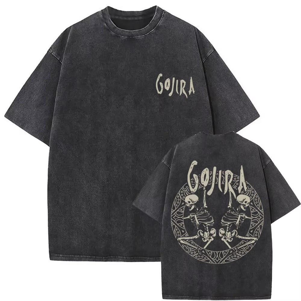 Стирка Винтажная Металлическая Рок-Группа Gojira Футболка От Марса К Сириусу Футболки Мужские Женские Готическая Панк Оверсайз Футболки Уличная Одежда