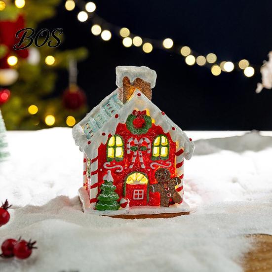 Decorative Resin Figurines 2Pcs Christmas Train Music Box with Rotating Light, Snow Village Carousel Unique Gifts Ornament, Battery/USB Powered