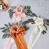 Искусственный цветок на спинку стула для свадьбы с листьями эвкалипта, украшение для прохода на свадьбе
