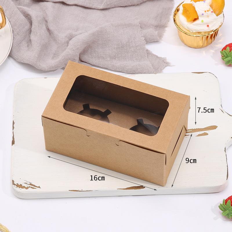 Cupcake Boxes with Inserts Cake Boxes with Clear Window Cake Holder Cupcake Carrier 2/4/6 Holes Muffin Boxes for Holidays