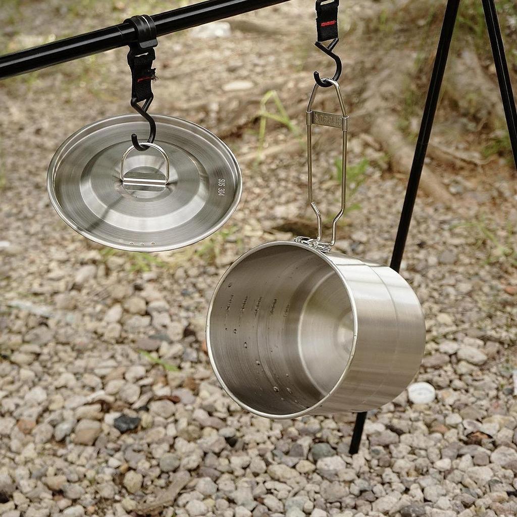 Camping Pot Outdoor Camp Ultralight 304 Stainless Steel with Lid Cookware for Backpacking