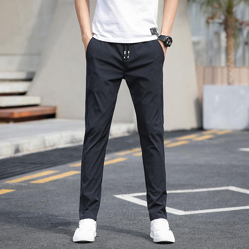 2023 Мужские быстросохнущие прямые свободные брюки Ice Silk — удобные, эластичные, облегающие