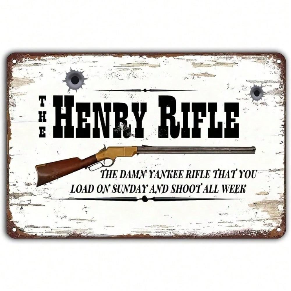 Винтажная алюминиевая металлическая вывеска Winchester Rifle 8x12 дюймов, Рустикальное настенное искусство для охотничьей комнаты, бара, гаража