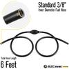 3/8" Fuel Line Assembly, 6FT Nylon Braided Marine Fuel Hose with Primer Bulb and Stainless Clamps, Universal Fuel Line Kit for Outboard Boat Motor,