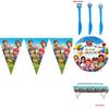 Vibrant Family Birthday Party Supplies Set With Cheerful Plates And Decor Elements
