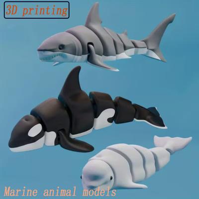 Экологичные 3D-печатные модели морских животных, имитация, креативные украшения, фигурки для интерактивной игры родителей и детей