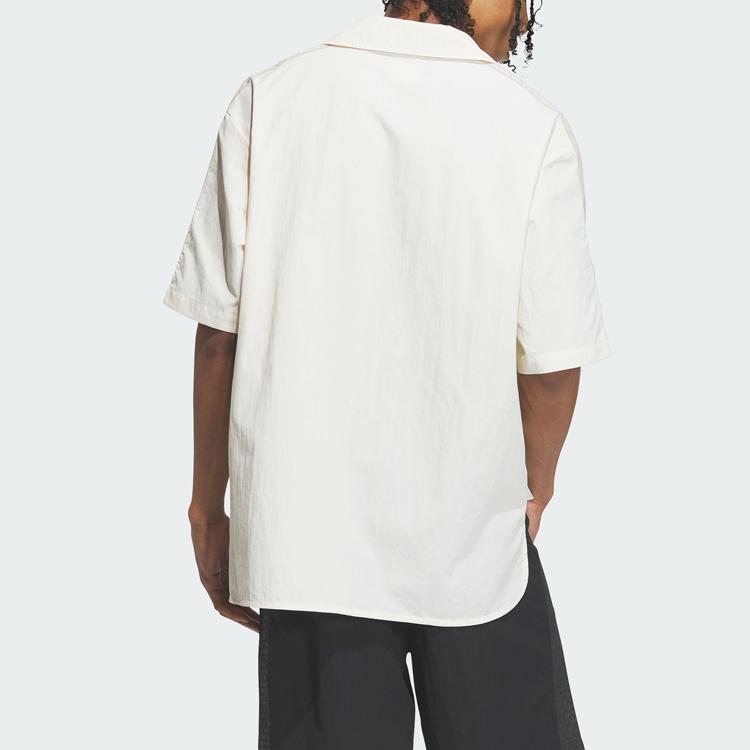 Adidas Оригинальные монограммные принты с цветными блоками, повседневная спортивная рубашка с короткими рукавами, топы унисекс, белые IN1032