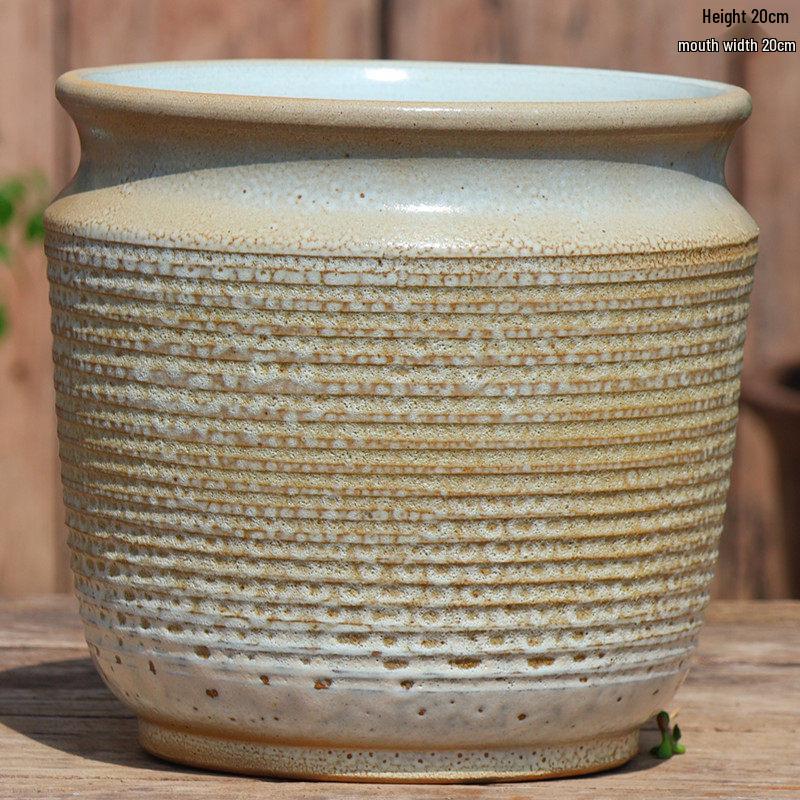 Large Ceramic Terracotta Flower Pot for Balcony and Living Room - Ideal for Succulents, Orchids, Green Radish, and Plants