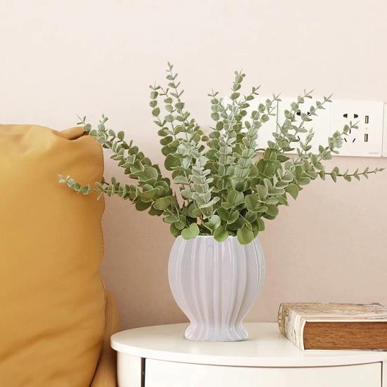 10Pcs Imitation Eucalyptus Realistic No Watering Non-fading DIY Fake Plant Green Branch