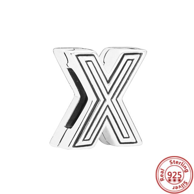 Стерлингового серебра 925 пробы, бусины, буквы, сердце, листья, круг, сверкающие клипсы, подвески, подходят для браслета с отражениями, ювелирные украшения