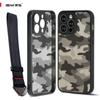 (Comes with Wrist strap)IBMRS for Apple iPhone 14 Pro Max Case 6.7 Inches Camo Clear Hard Back and Flexible TPU Frame  Shockproof Phone Cover