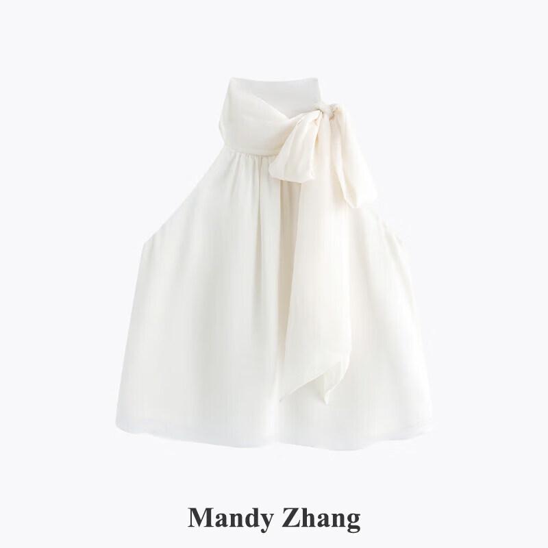 Элегантный топ на бретельках с бантом и лентой от Mandy Zhang