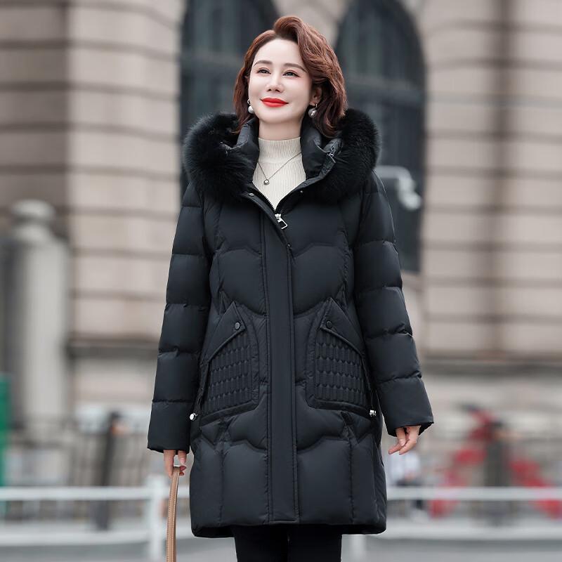 Yaya Женский пуховик средней длины с капюшоном на зиму 2025