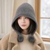 Keep Warm Pom Pom Hat Plush Warm Ear Protection Cap New Versatile Fisherman Hat  Autumn Winter