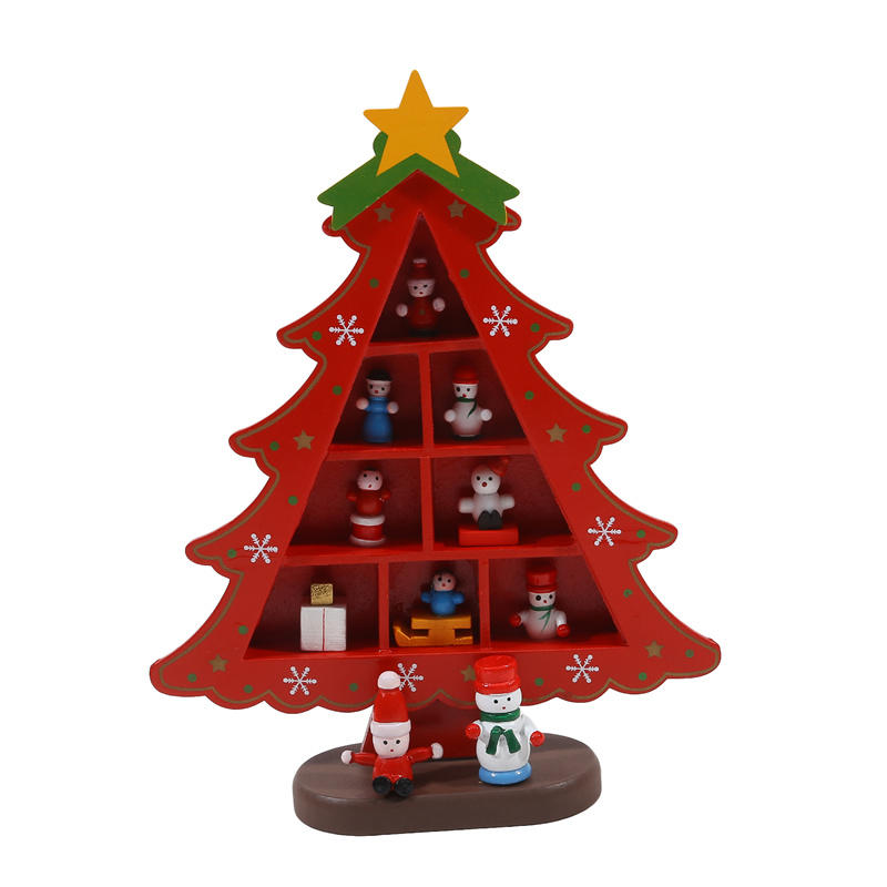Mini Wood Christmas Tree Decoration Gift Cute Home Desktop Office Decor Party DIY Gift New-Year Children Present