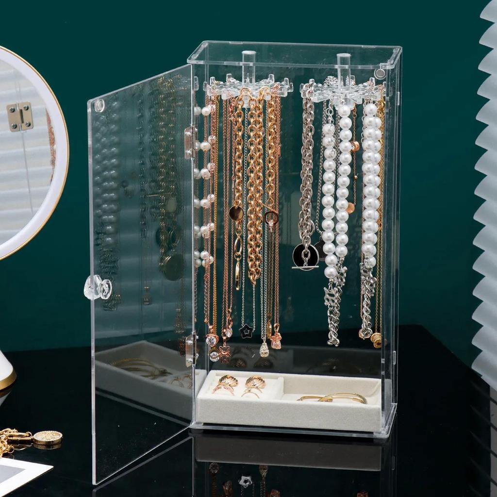 Acrylic Jewelry Box Organizer for Women Ring Bracelet Jewelry Box Storage Necklace Earrings Transparent Display Stand Accessory