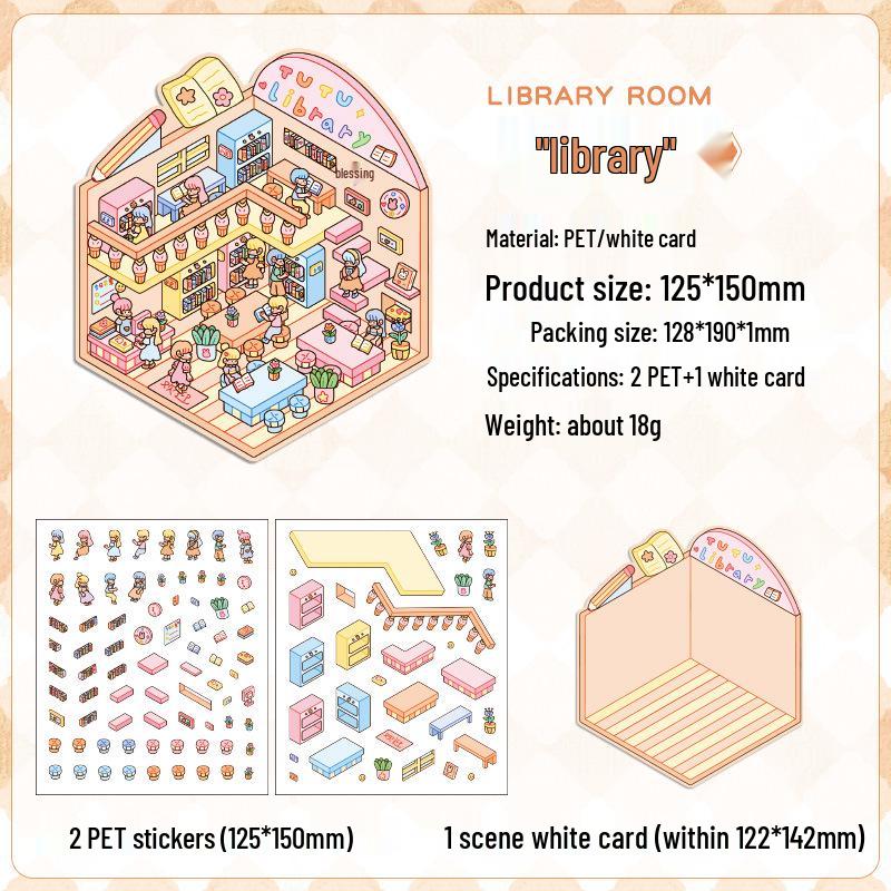 Popular Cartoon Scenery 3D DIY Stickers for Kids