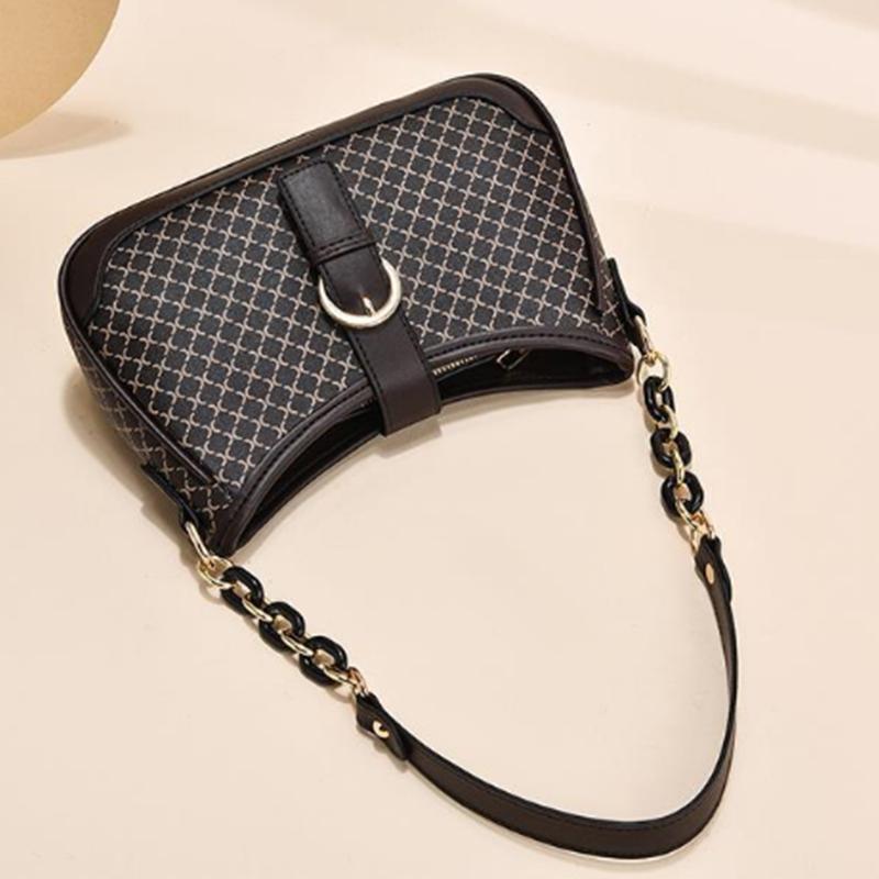 Сумка через плечо из искусственной кожи для женщин с цепочками, сумка через плечо среднего возраста, сумка через плечо для ежедневных покупок