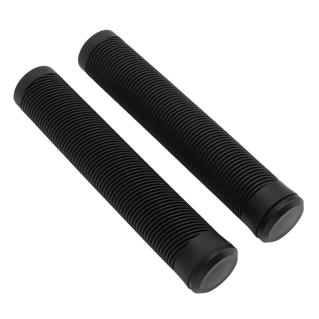 1 Pair 16cm Bike Handlebar Grips Soft TPE Rubber Anti Slip Handle Grips for Fixed Gear BicycleBlack