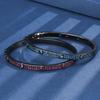 Autumn And Winter Jewelry Simulation Red Corundum Blue Spinel Retro Full Diamond Black Gold Bracelet Women