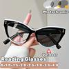 Personalized Cat Eye Pochromic Reading Glasses Women Fashion Color Changing Anti Blue Light Eyeglasses Decorative Sunglasses