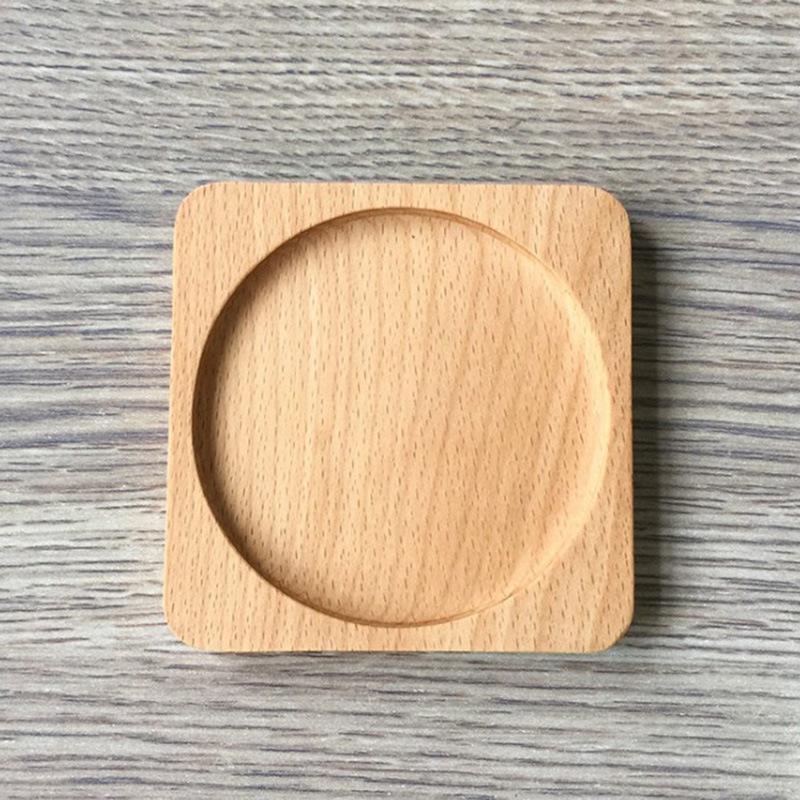 7.5cm Wooden Placemats Coasters Handled Tea Coffee Cup Pad Decorative Heat Resistant Square Round Drink Mat Bowl Teapot Holder