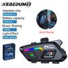 Kebidumei Bluetooth 5.3 Motorcycle Helmet Headset Music Share Voice Control Wireless Earphone Waterproof Hands-free Call Kit