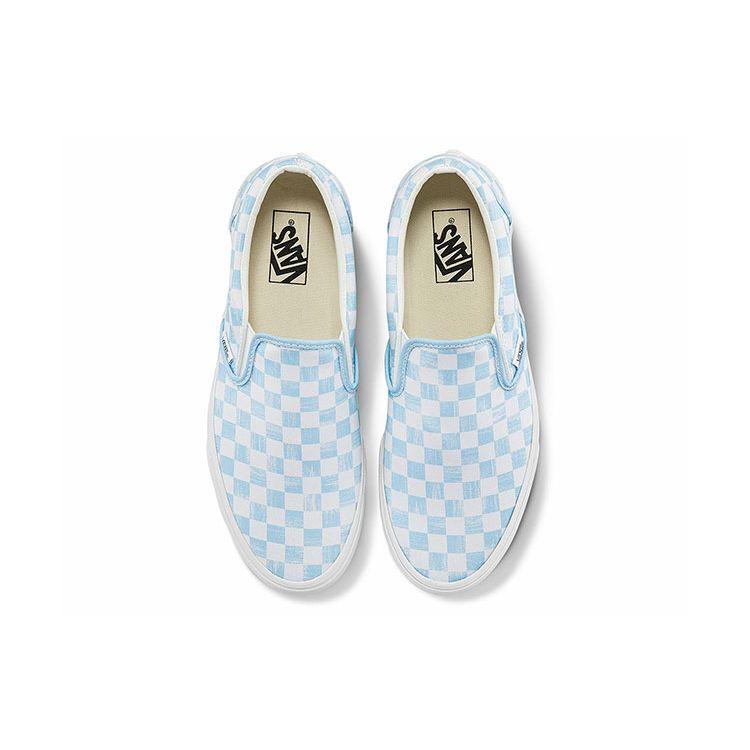 Vans Кеды слипоны в клетку, низкие, для скейтбординга, унисекс, сине-белые VN0A7VCFYRQ
