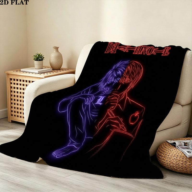 1PC Death Note Patterned Flannel Blanket Suitable For All Seasons For Home Decor Warmth And Comfort Gifts Holiday Present