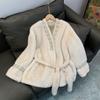 Eco-friendly Fur Jacket Women's Small Wind Belt Medium Length