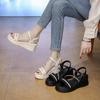 French One-word Sandals Women's 2025 New Summer Wear Casual with Skirt Platform Beach Shoes Sandals Women's Shoes
