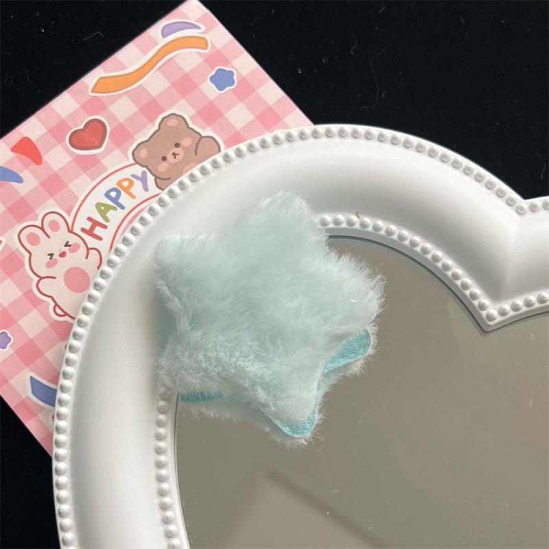 Cartoon Big Eyes Plush Ball Hairpins for Women Girls Funny Rainbow Color Ugly Doll Bangs Side Duck Bill Clips Barrettes Headwear