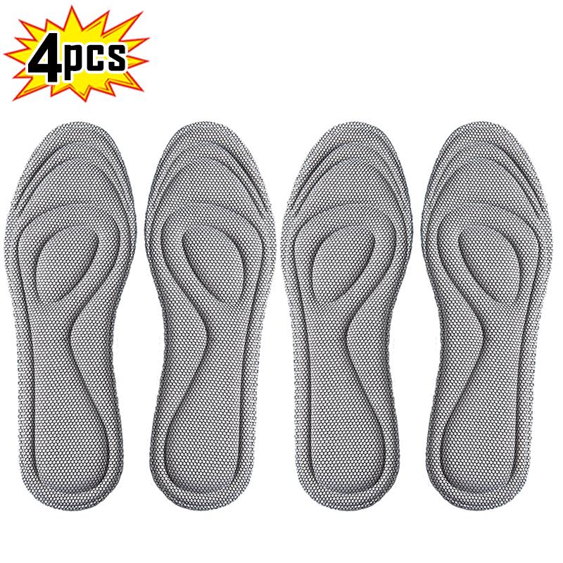 4Pcs Memory Foam Orthopedic Insoles for Shoes Antibacterial Deodorization Sweat Absorption Insert Sport Shoes Running Pads