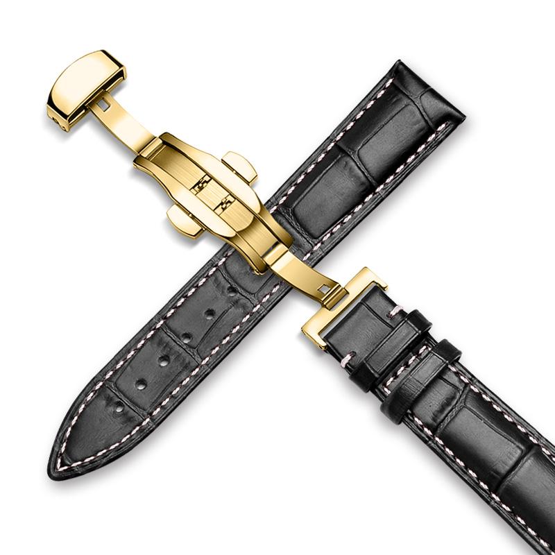 Браслет из натуральной кожи 18/20/22 мм + коробка для Tissot Seiko Samsung Galaxy 4 6 классический ремешок/46 мм/active 2/Huawei GT/2e/3 pro