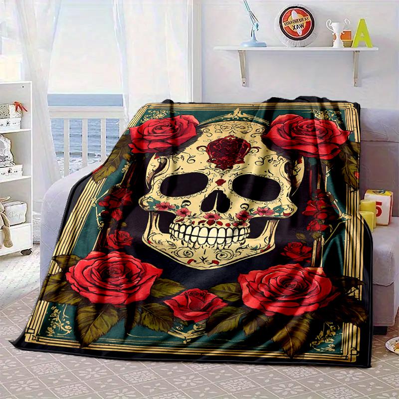 Day Of The Dead Skull Blanket Flannel Blanket Throw Blanket Sofa Cover Blanket Soft Premium Blanket Picnic Blanket Tv Blanket Gifts