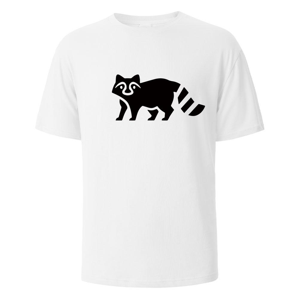 2026 Spring Summer Little Raccoon Funny Printed Tshirts Breathable Comfortable Tops ShortSleeved Oneck