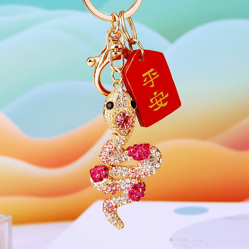 Креативный китайский зодиакальный брелок-подвеска в виде змеи, изысканный мультяшный брелок-змея, украшение для рюкзака, аксессуары, подарки