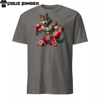 Унисекс футболка Boxing Wolf | Softstyle Gildan 64000 | Графика свирепого животного