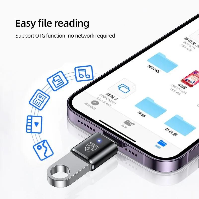 Type-C To USB Adapter OTG Connector Car Accessories For Peugeot 5008 508 408 4008 308 3008 208 2008 Landtrek Rifter e-Expert f3