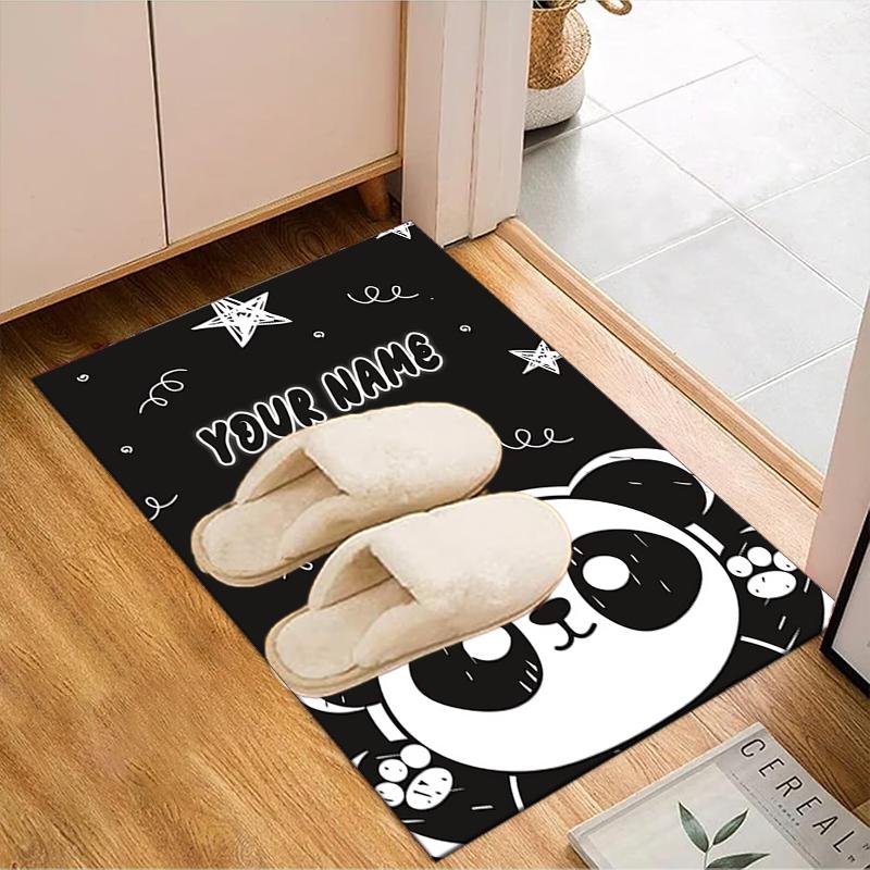 1PC Custom Name Panda Stars Night Theme Theme Floor Mat Ideal for Living Room, Game Rooms, Office, Bedroom, Floor Mat Playful Design