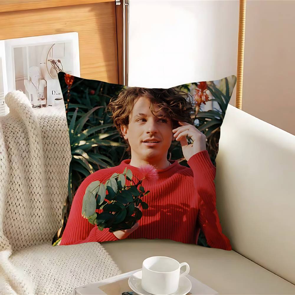 Поп-певец-C-Чарли Пут Наволочка Съемная Моющаяся Наволочка – Всесезонный Мягкий Лен