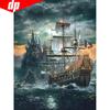 5D Алмазная картина Пейзаж Алмазная вышивка Продажа Парусник Полный бриллиант