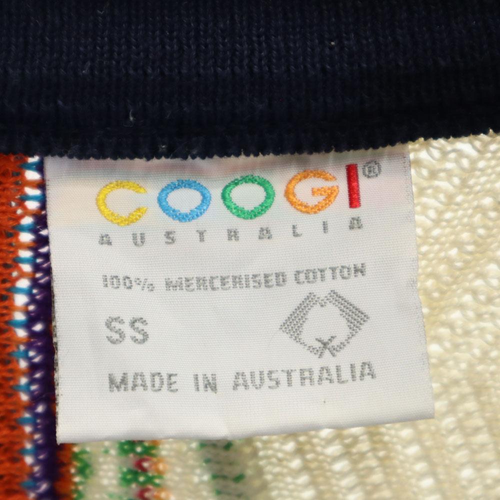 Coogi 90-е годы Сделано в Австралии Старый кардиган 3D вязки с V-образным вырезом Длинный рукав Мужской Б/у