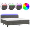 Maison Exclusive - Sommier à lattes de lit avec matelas LED Gris foncé 200x200 cm