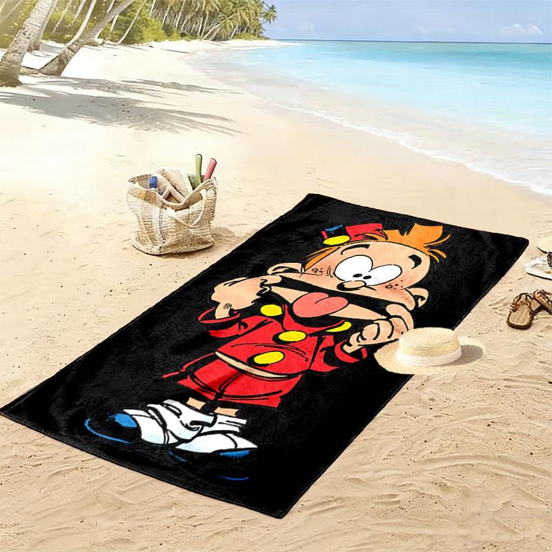 Spirou Faith Print Beach Towel, Large Soft Quick Dry Towel for Beach Camping Swimming
