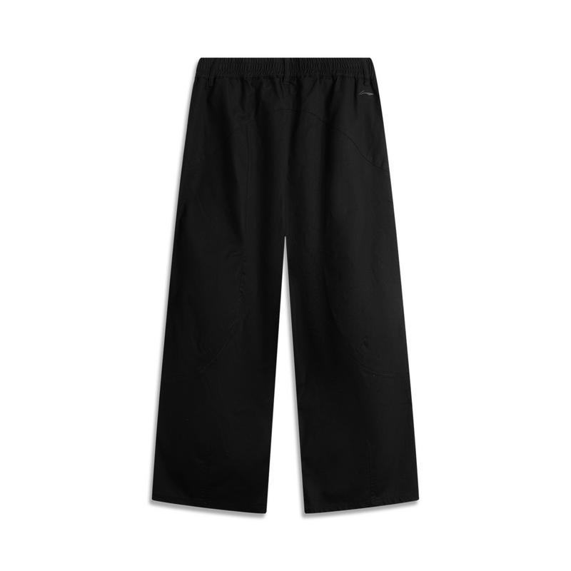 Li Ning CF Series однотонные прямые свободные спортивные повседневные брюки мужские низ черный AKXU521-4