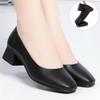 Women High Heel Shoes Ladies Pumps Fashion Soft Leather Professional Work Shoes Women Round Toe Thick Heel Shoes