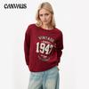 Autumn Women's Hoodie Tops Letter Printed Round Neck Long Sleeve Loose Sweatshirt