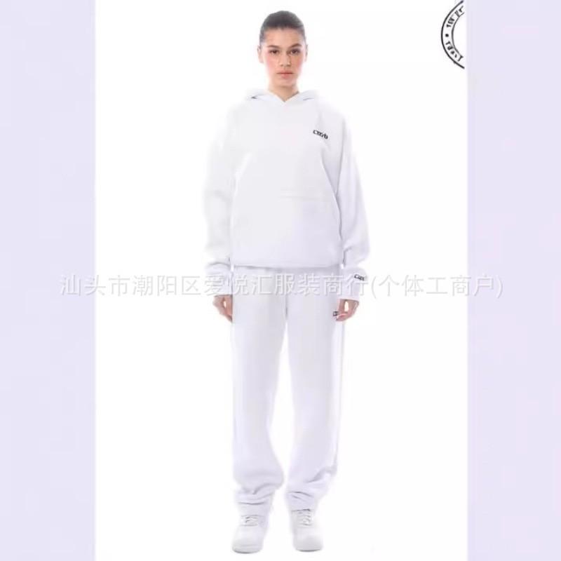 Mens Casual Hoodie Sweatshirt Set Plain Color Sports Outfit Daily